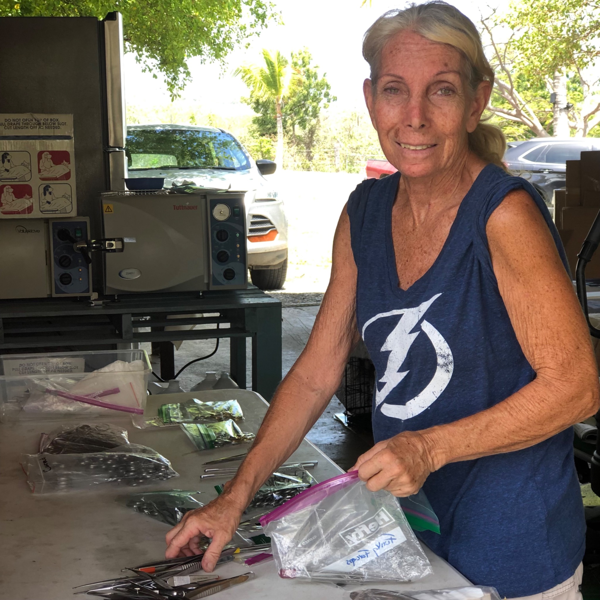 RCC volunteers working at a high-volume spay and neuter clinic